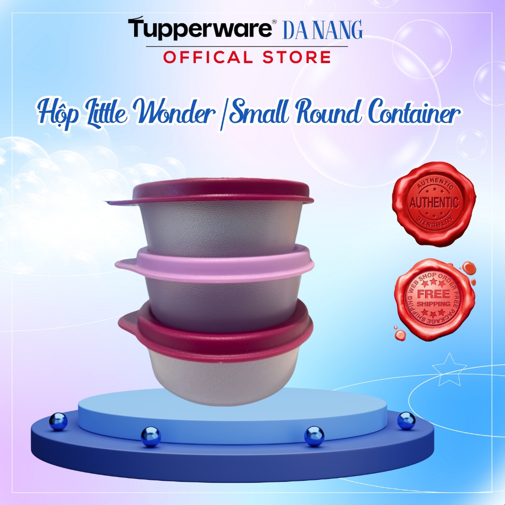 [1 Box] Genuine Tupperware small round container food storage box - PP ...