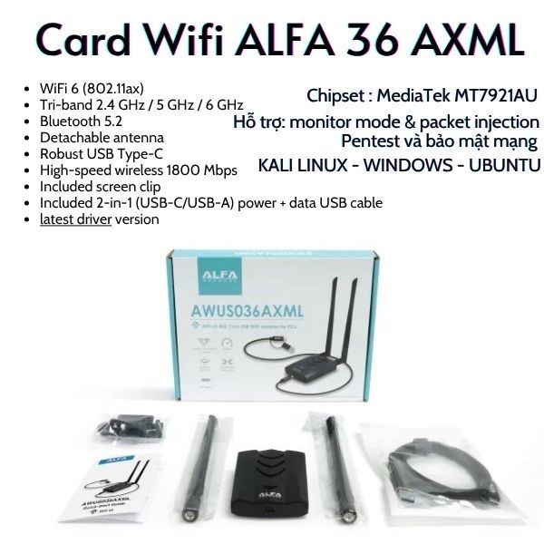USB Wi-Fi Adapter ALFA AWUS036AXML AX Standard – Super Powerful Wi-Fi ...