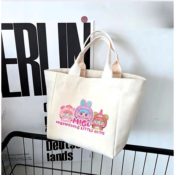 MIGO Mini Canvas Tote Bag – Three Super Adorable Naughty Babies ...