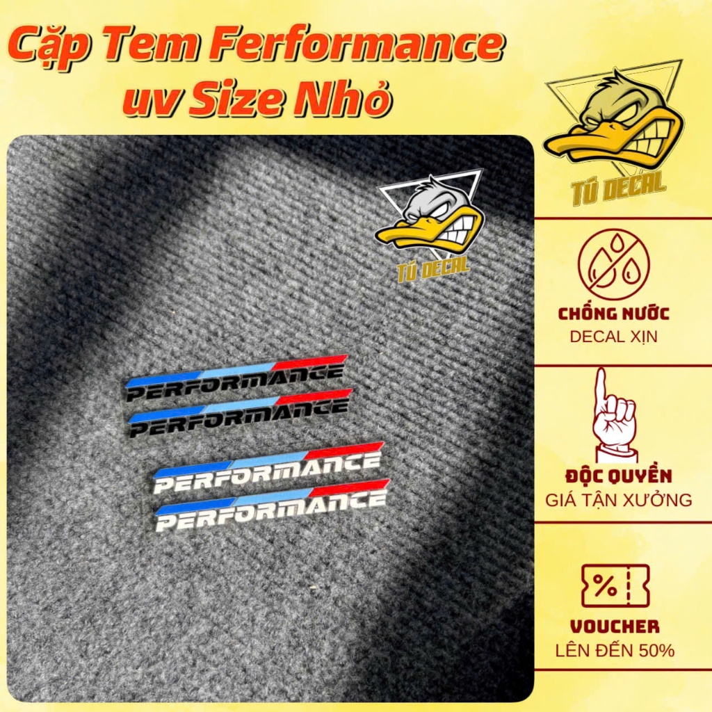 Performance Logo Sticker Mini Size Printed on UV Decal Material ...