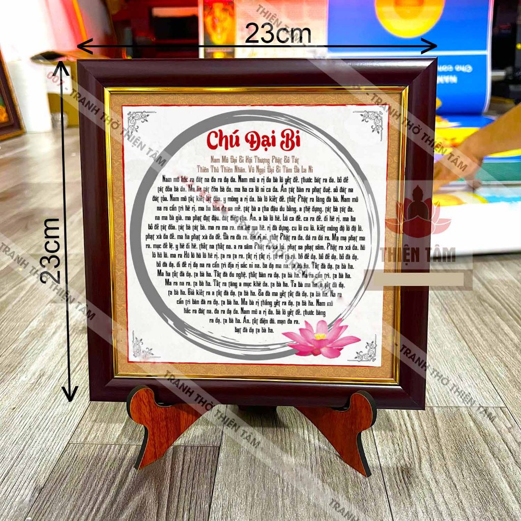 Desktop painting of the Great Compassion Mantra 23x23cm, genuine ...