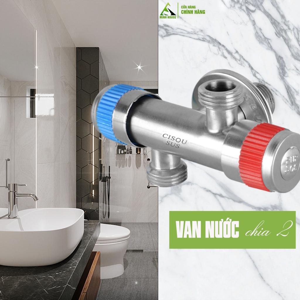 Water valve with 2 separate opening and closing discharge ports, 304 ...