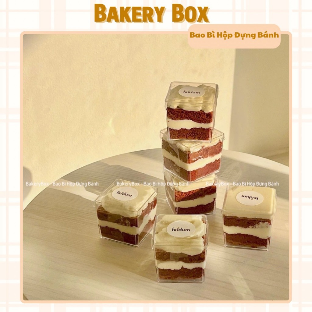 50 120ml Square Mousse Boxes for Tiramisu, Panna Cotta, Red Velvet (LC ...