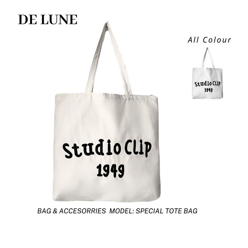 Delune T1949 tote canvas tote bag, with small zipper compartment