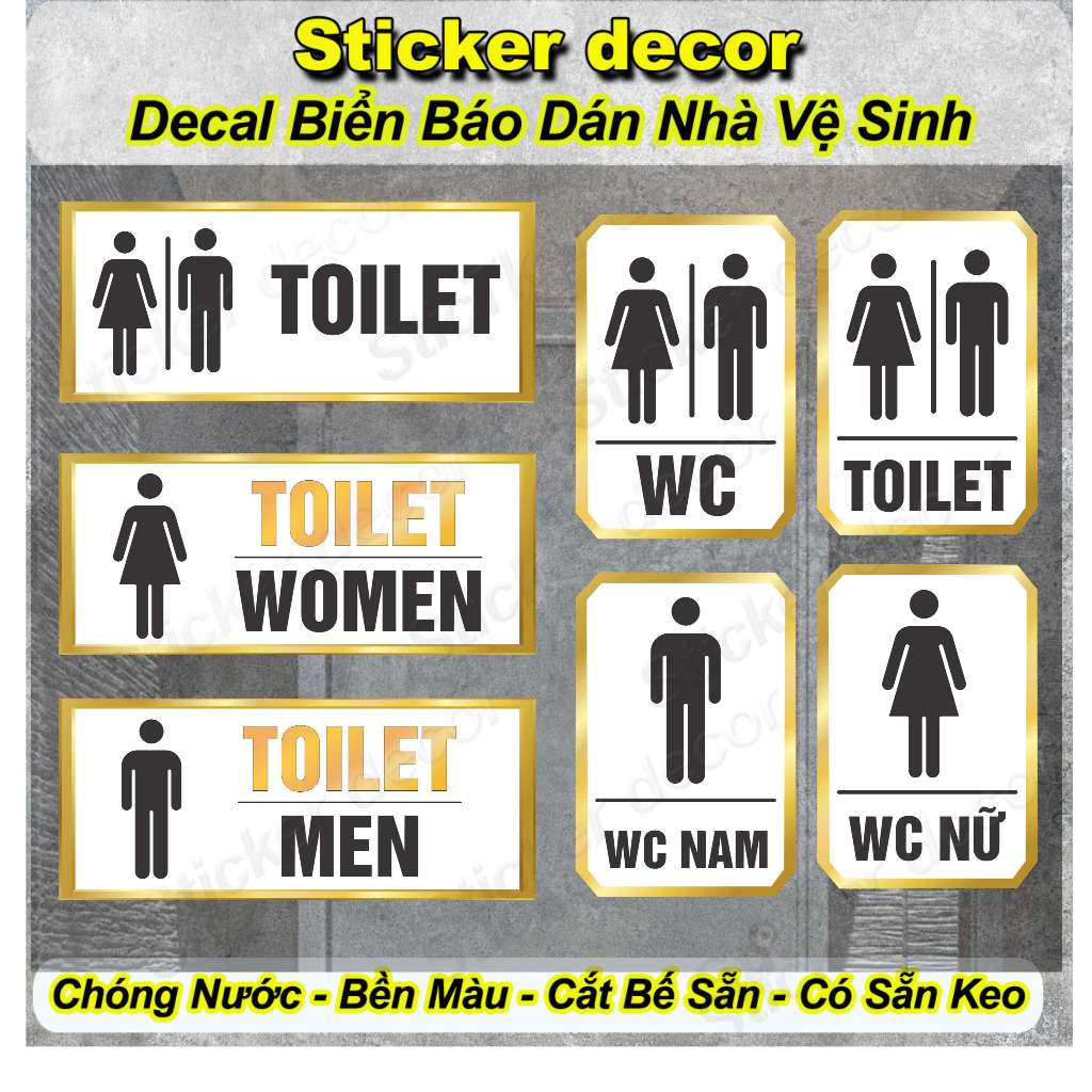 Toilet Signs for Toilet, WC Signs, Men's and Women's Toilet Signs for ...