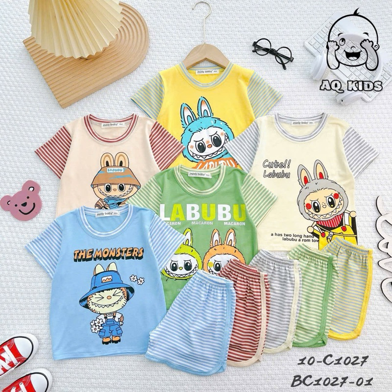 Labubu cold elastic set with VISCO woven stripes for babies size 90-170 ...