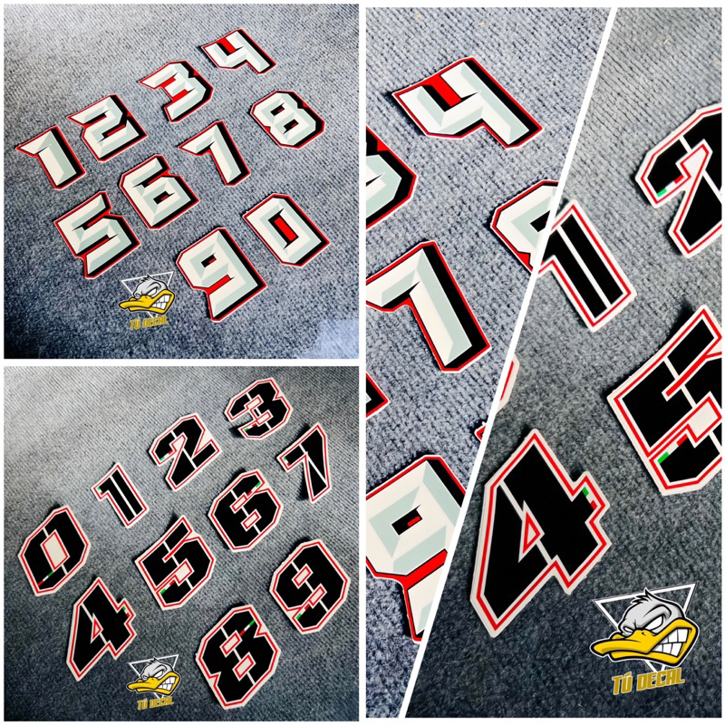 Logo Sticker with Serial Numbers from 0 - 9 with Two Outstanding Black ...