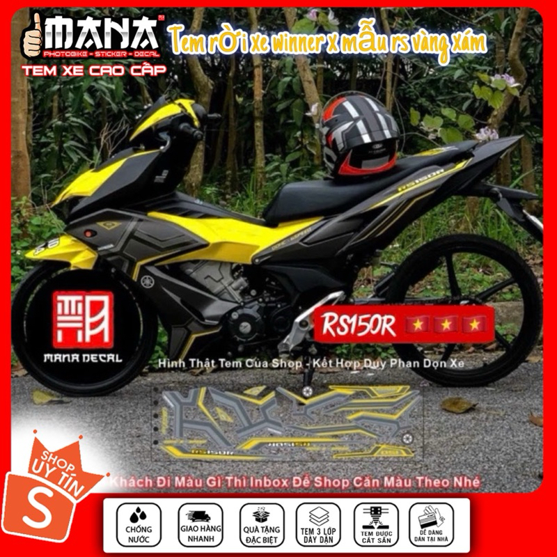 Winner x car decal, model rs yellow-gray (pre-designed according to ...