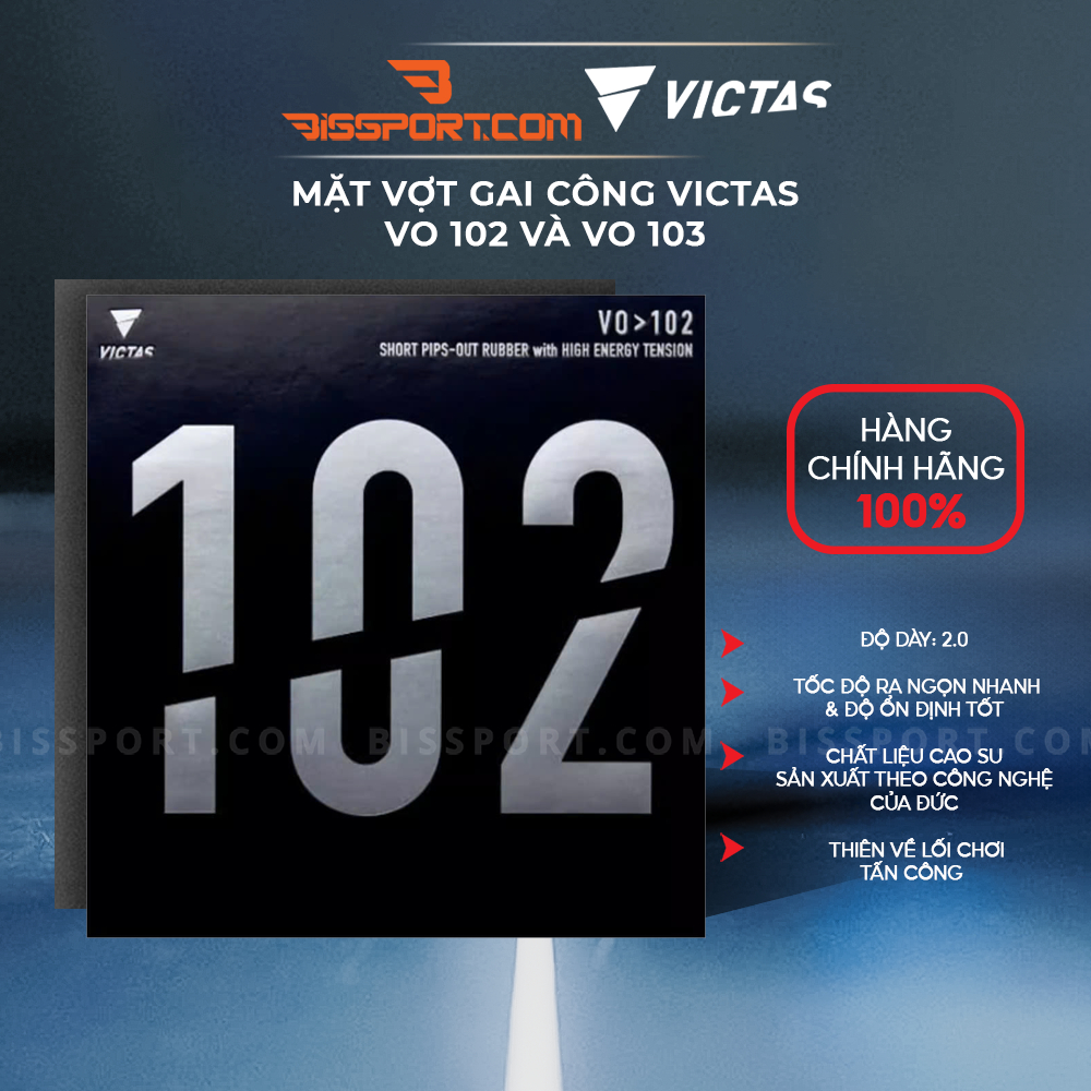 Victas VO102 Table Tennis Racket Genuine Black Spikes Powerful