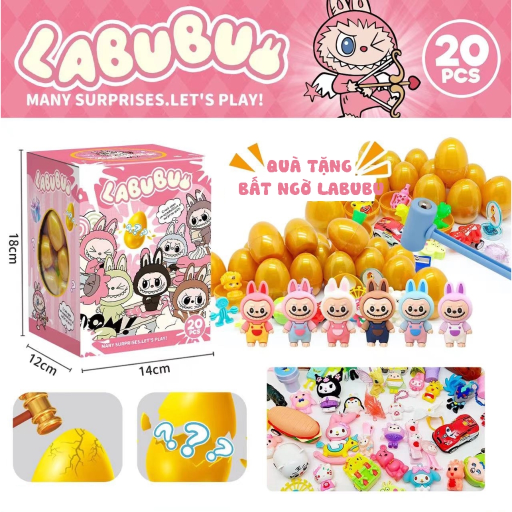 [Set Of 20] Labubu Kuromi Capybara Lucky Egg Smashing Gift Box, Lucky