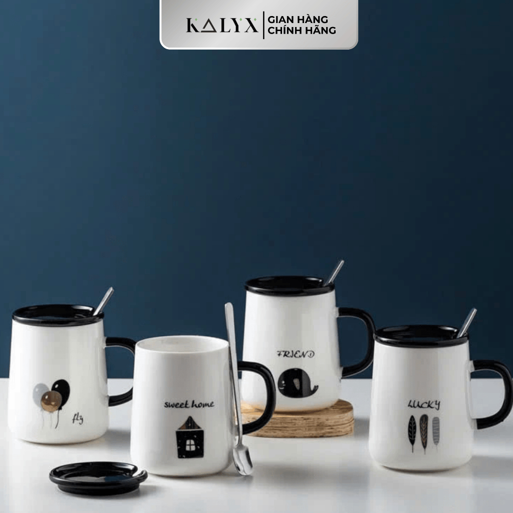 (Free paper bag) Ceramic Cup - Black and White Tall Ceramic Cup ...