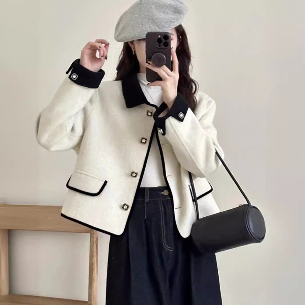 Qc EveningJacket High Quality Turndown Collar Pressed Fleece Short