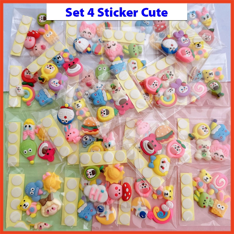 Set of 4 Cute Funny Cartoon Stickers, Decorative Stickers for Water ...