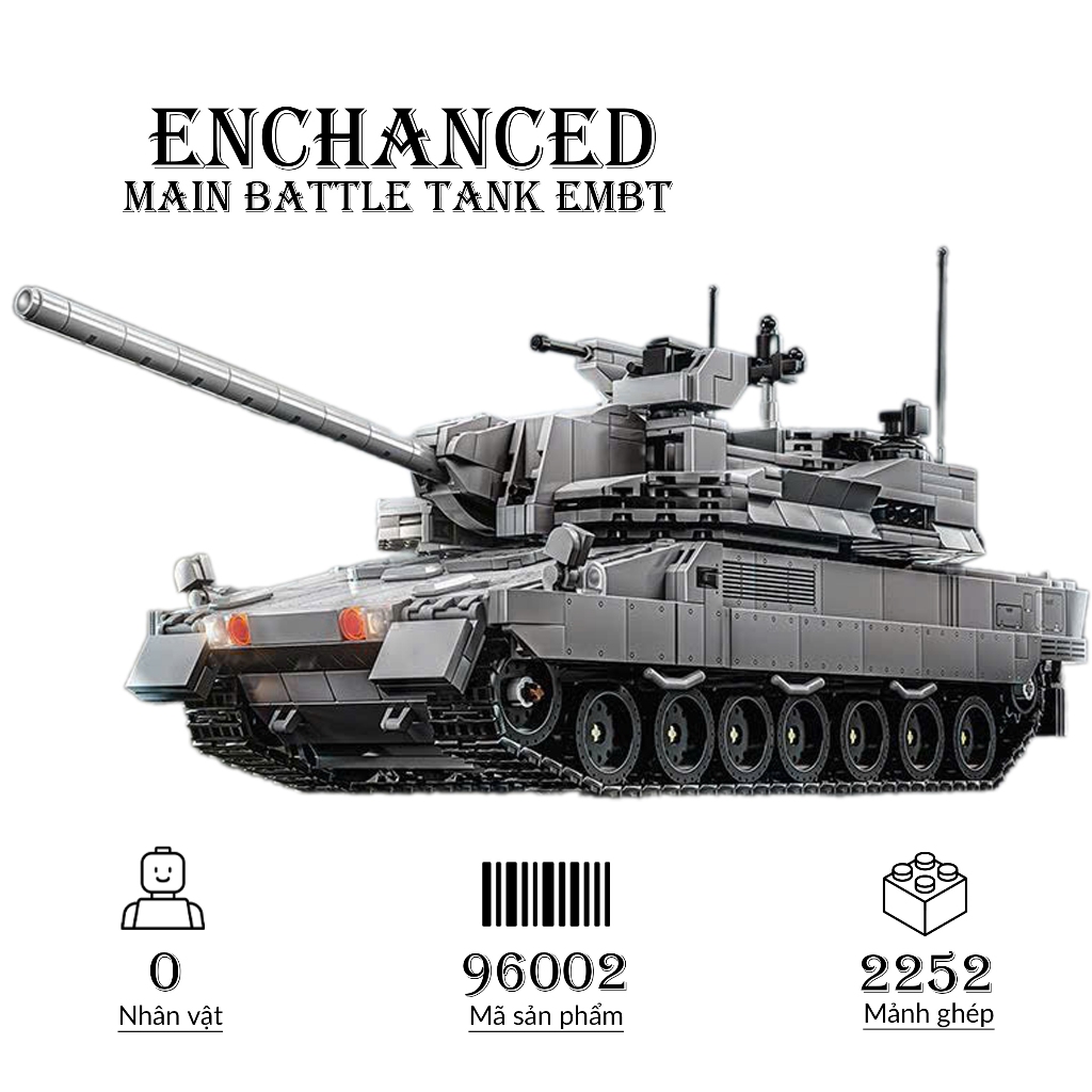 Enchanced EMBT tank Assembly Toy, 12Go 96002 Main Battle tank, Military ...