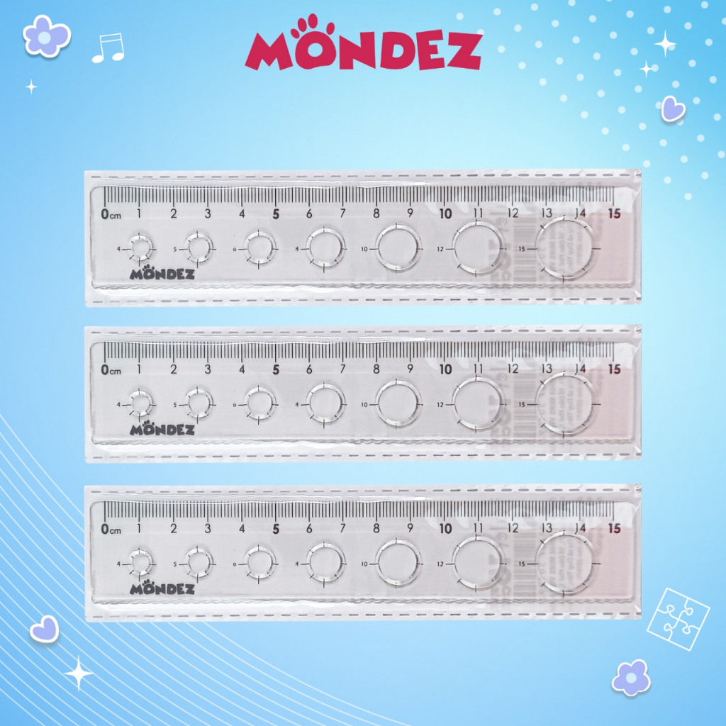 Combo of 3 MONDEZ 15cm Straight Ruler Round Design in Many Sizes ...