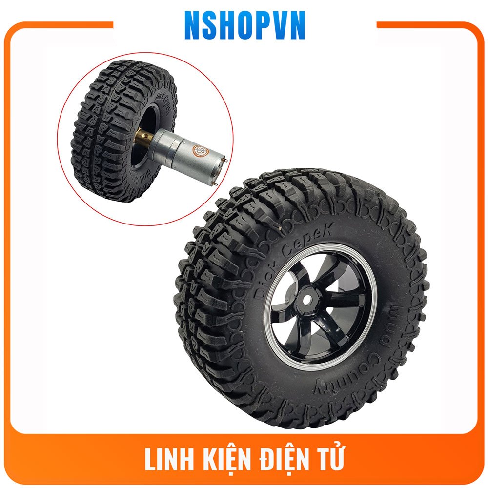 100mm rubber tire offroad wheel with hexagonal coupling (joint not