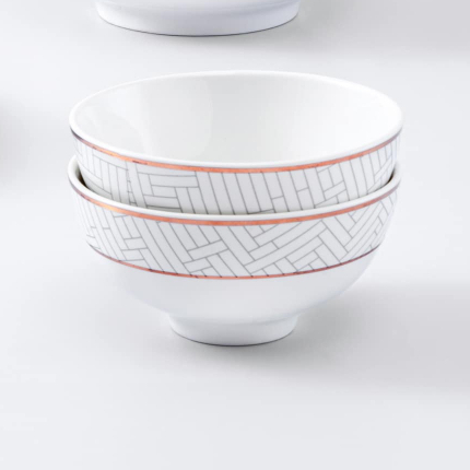 Checkered rice bowl with copper rim (classified as 10 bowls) | Shopee ...