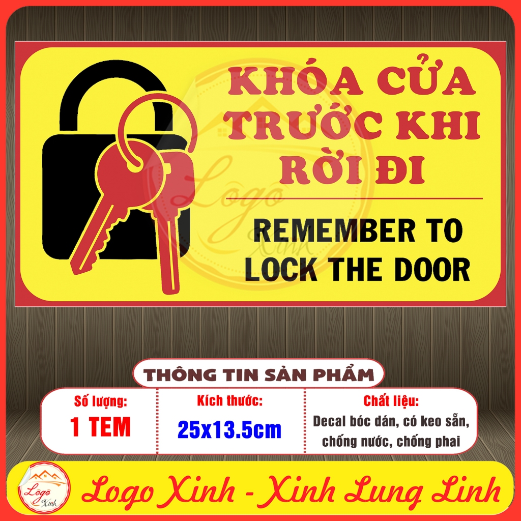 Logo STICKER REMEMBER TO LOCK THE DOOR LOCK CAREFULLY BEFORE Leaving ...
