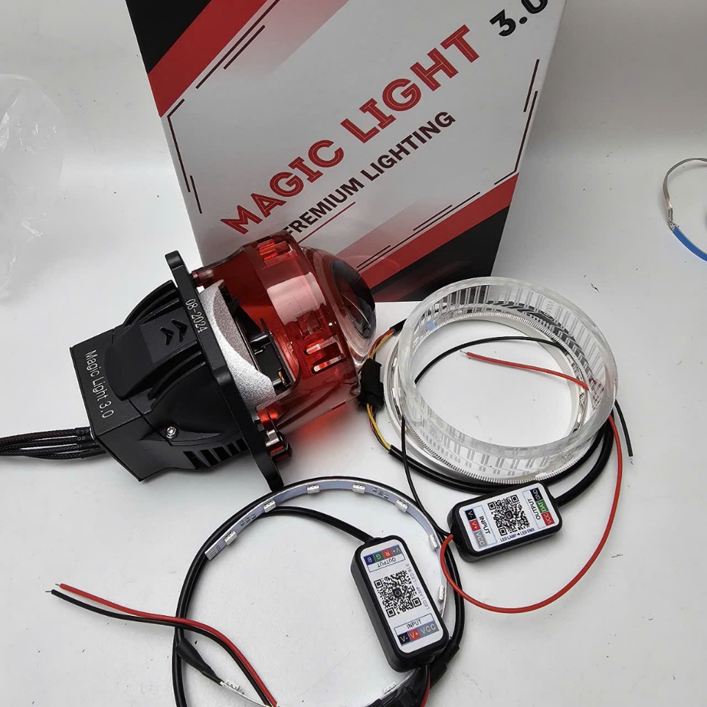 Magic light 3.0 inch led headlight, 65W capacity, installed with led ...
