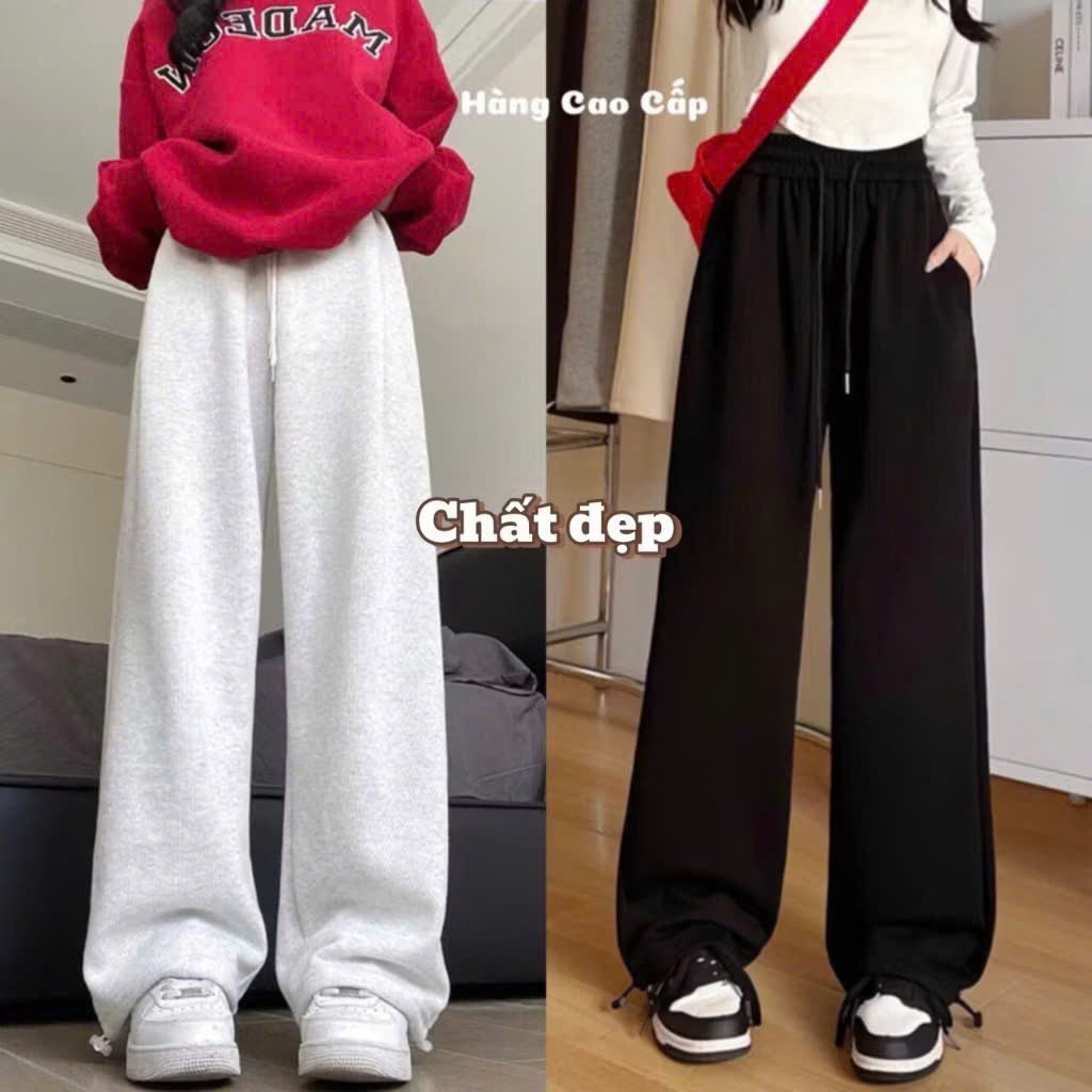 Wideleg fleece pants. High quality felt, high quality drawstring
