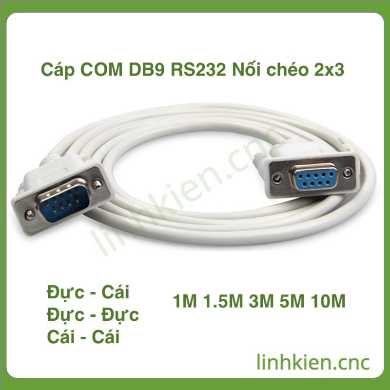 Db9 RS232 COM cable connects 2-3 male-female, male-male, female-female ...