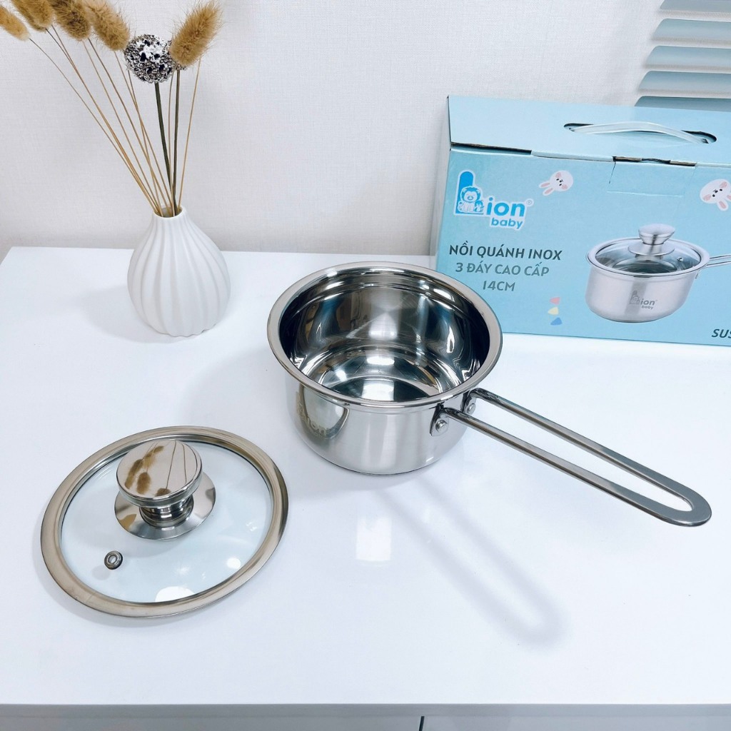 Lion Baby porridge pot for babies, size 14cm, 304 stainless steel Baby