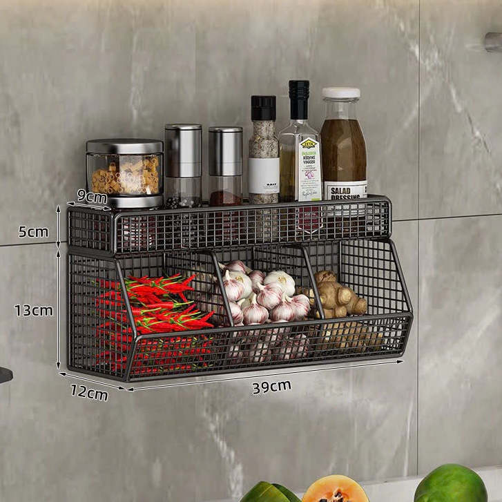 Kitchen Spice Rack, Bathroom Storage, Multi-Purpose Onion and Garlic ...