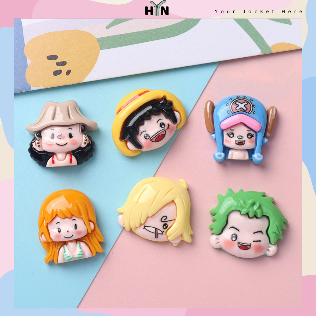 Set of 12 Stickers, 3D Charms with One piece theme DIY HYN to decorate ...