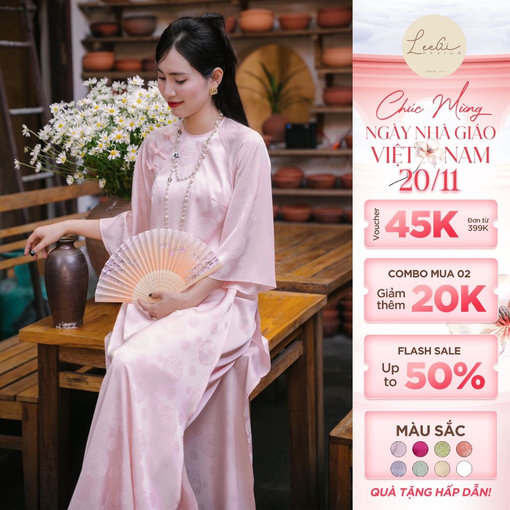 Renovated Ao Dai for Women Thanh Chi Silk Damask Loose Sleeve Leegi ...