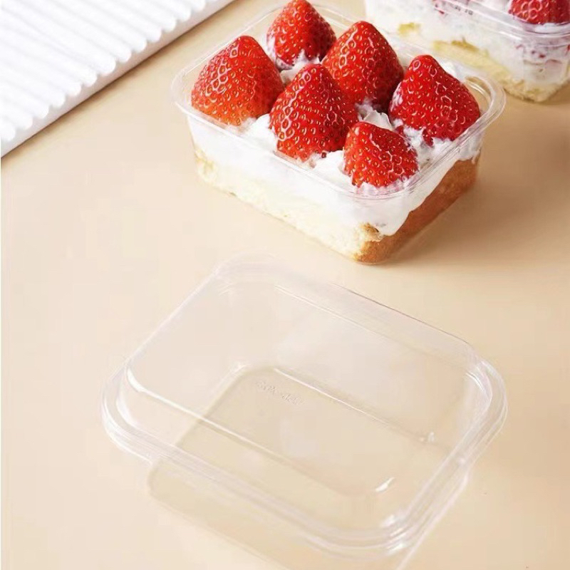 Rectangular Plastic Box (new) With Lid Used To Store Mousse Cakes ...