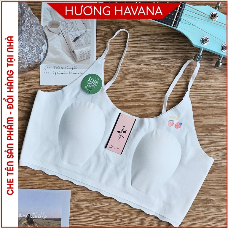 Student bra with thin padding made of heat-pressed rubber with no ...