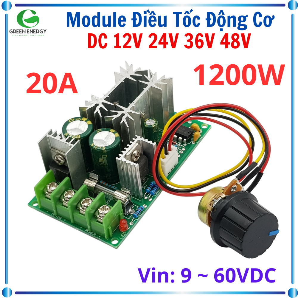 Dc Motor Speed Control Module 12V 24V 36V 48V PWM 20A 1200W | Shopee ...