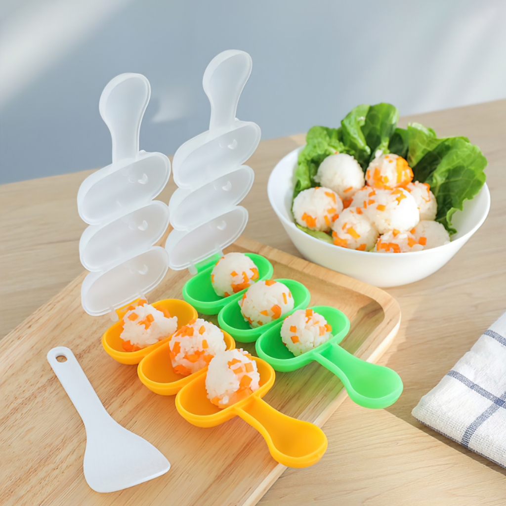 Rice shaker set to shape rice balls for babies with spoon MA888 ...
