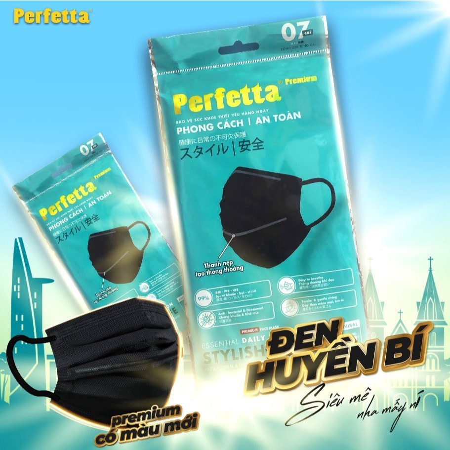 Perfetta Premium Black Japanese Standard Medical Mask Package, 2 ...