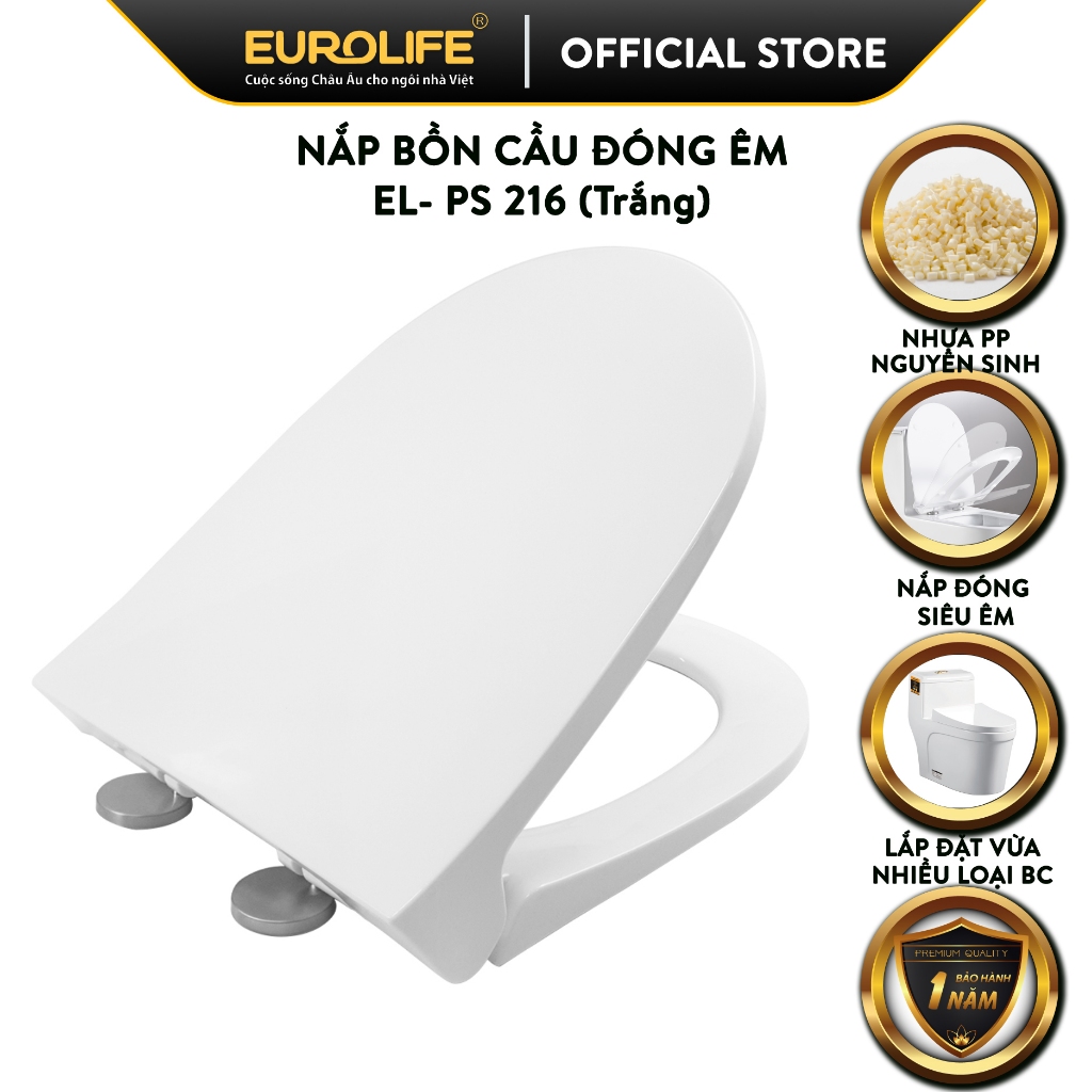 Eurolife EL-PS 216 soft-close toilet lid. Replacement toilet lid for ...