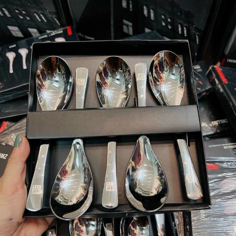 Set of 5 antibacterial 304 stainless steel spoons with thick short ...