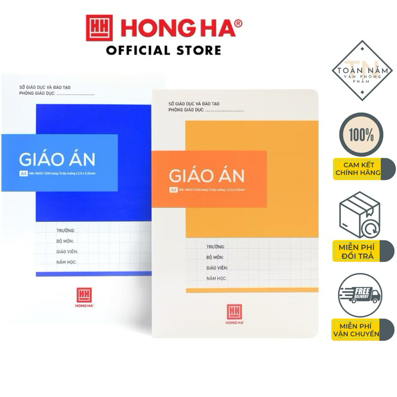 A4 Lesson Plan Book - 5 Boxes - 200 Pages 70gsm - Hong Ha 4643 (1 book ...
