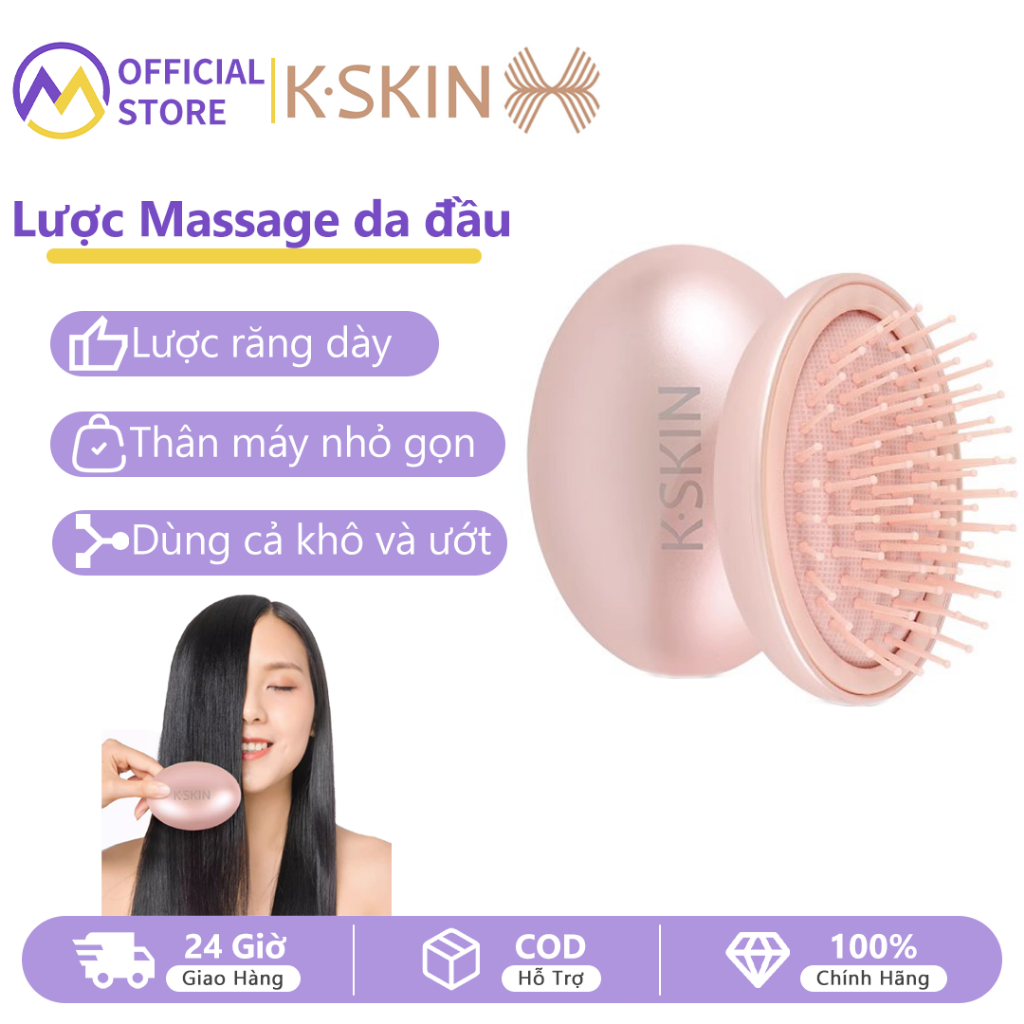 K·skin Cushion massage Comb, K·SKIN scalp massage comb, round shape ...