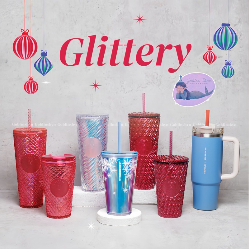 [Authentic] Starbucks GLITTERY COLLECTION CHRISTMAS 2024 Shopee