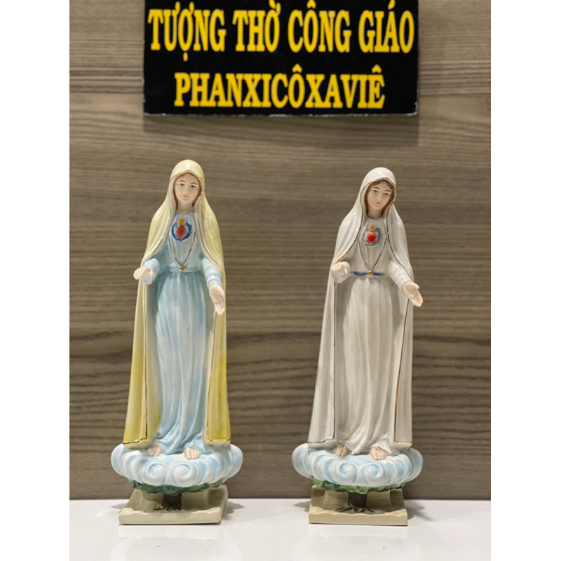 Statue of Mother Fatima Oak Tree 20cm High Quality Ceramic, Gold Card ...