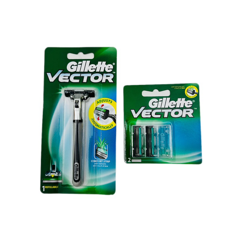 Gillette Vector razor handle and replacement blade | Shopee Philippines