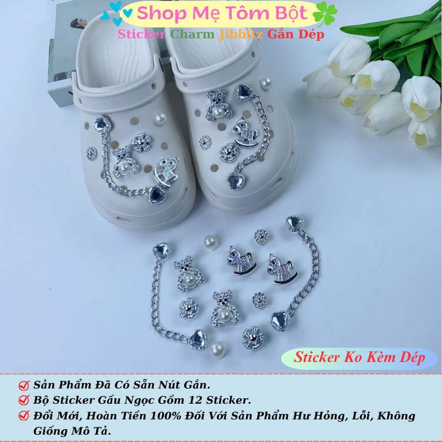 3d Jade Bear Sticker Set to Decorate Crocs Charm Sandals, Jibbitz ...