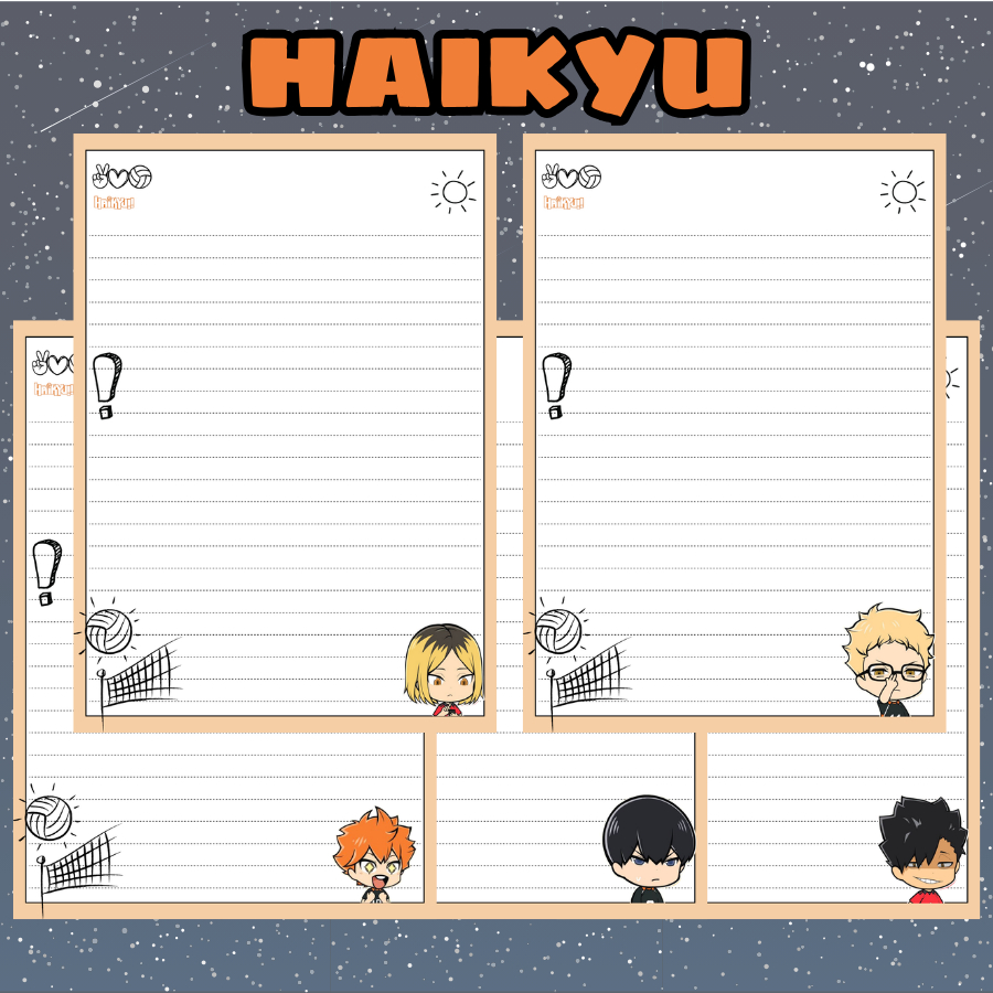 Set of 10 sheets of A4 note paper, anime note paper | Shopee Philippines