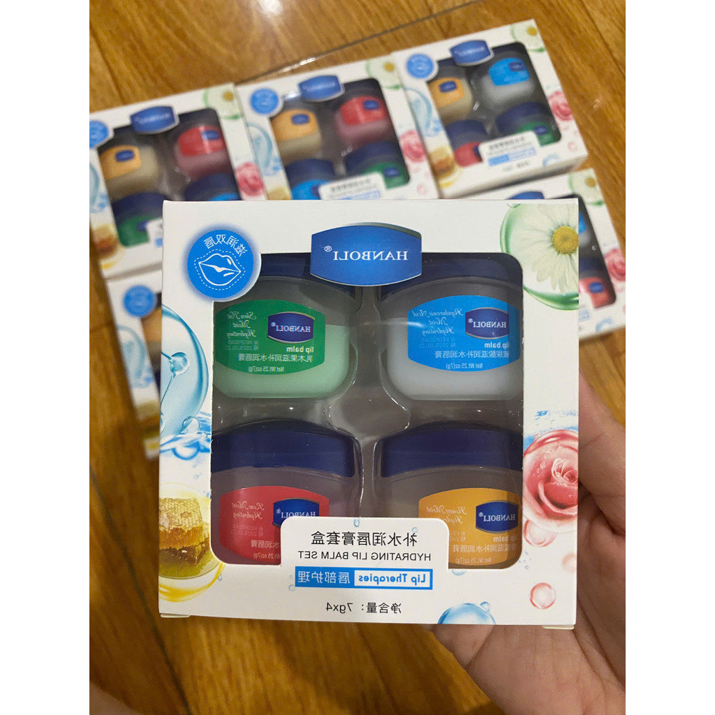 Box of 4 jars of HANBOLI Lip Mask 7g Moisturizing Moisturizing Reduce ...