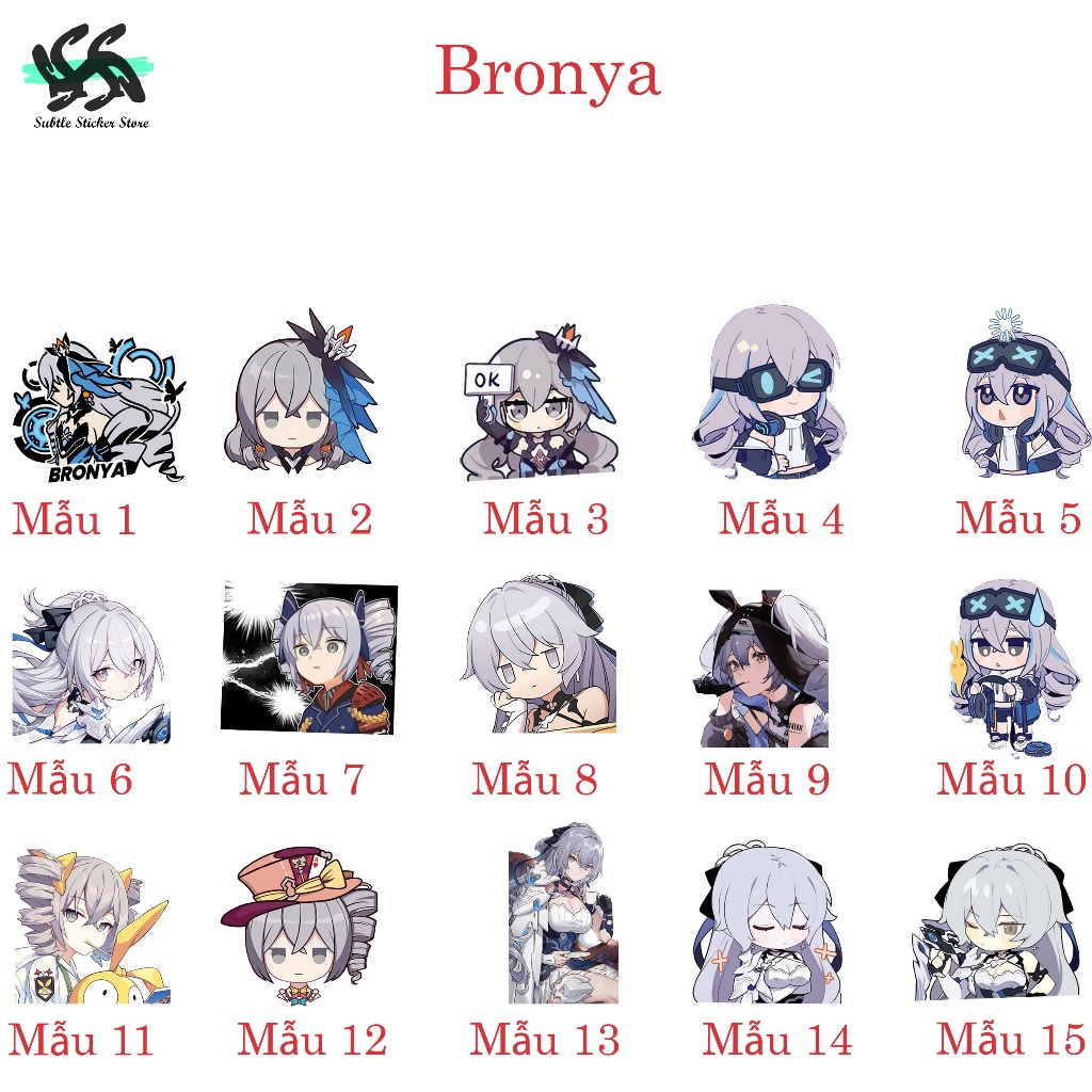[Honkai Impact] - Set 10/15 Sticker Broyna / Bronya Zaychik game HI3 ...