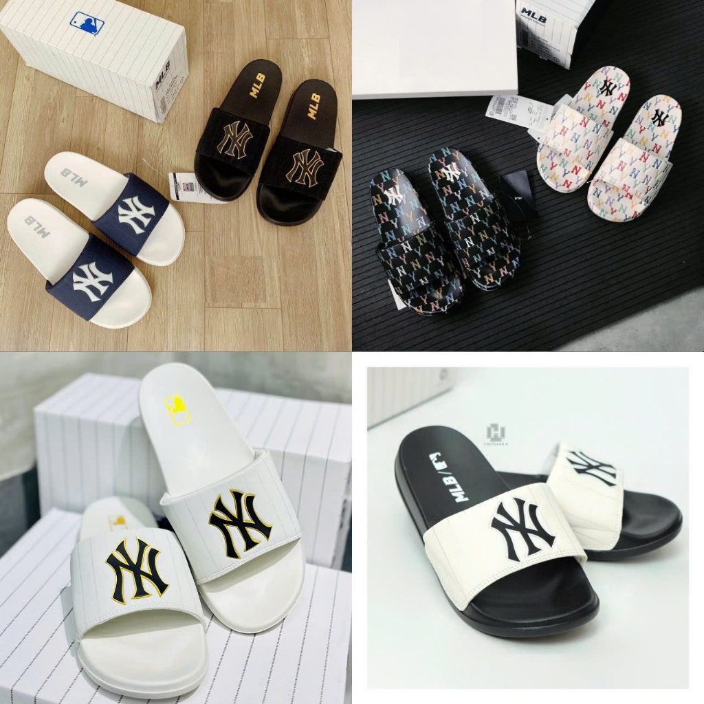 [ GENUINE ] MLB SLIPPERS IN MANY COLOR COMBINATIONS NAVY / WHITE ...