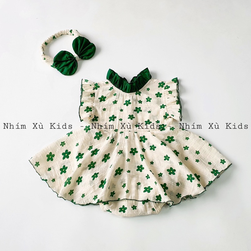 Body blue floral dress with fairy petals NHÍM XÙ KIDS for Newborn, Full  Month, Baby, and Birthday Baby Girls made of silk B058