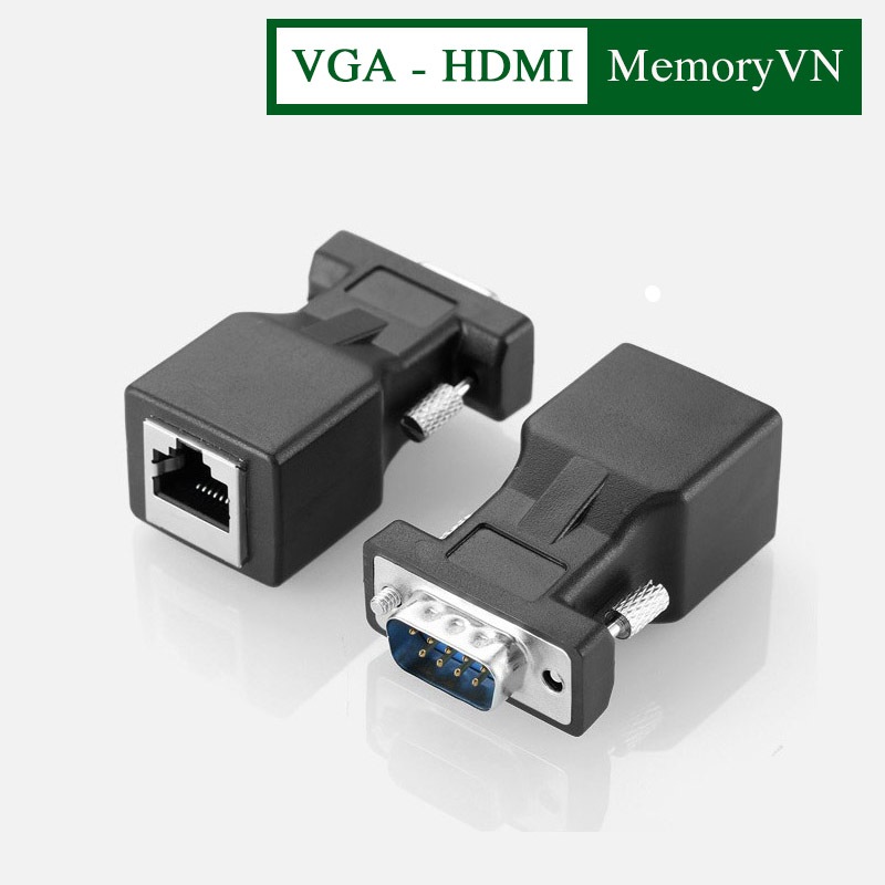 VGA Converter to RJ45 Cat5e/6 LAN cable extends 30m (2 Heads) rj45 ...