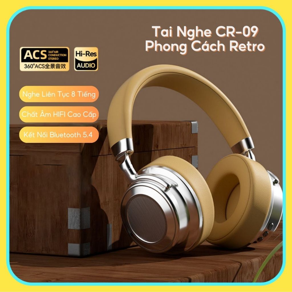 CR-9 Wireless Headphones Bluetooth 5.4 Connection HiFI Sound, Modern ...