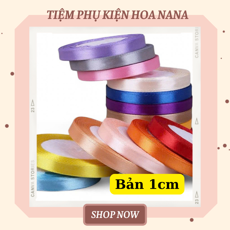 Plain Satin Silk Ribbon, 1cm Version, 22m Roll, Various Colors, ITEM ...